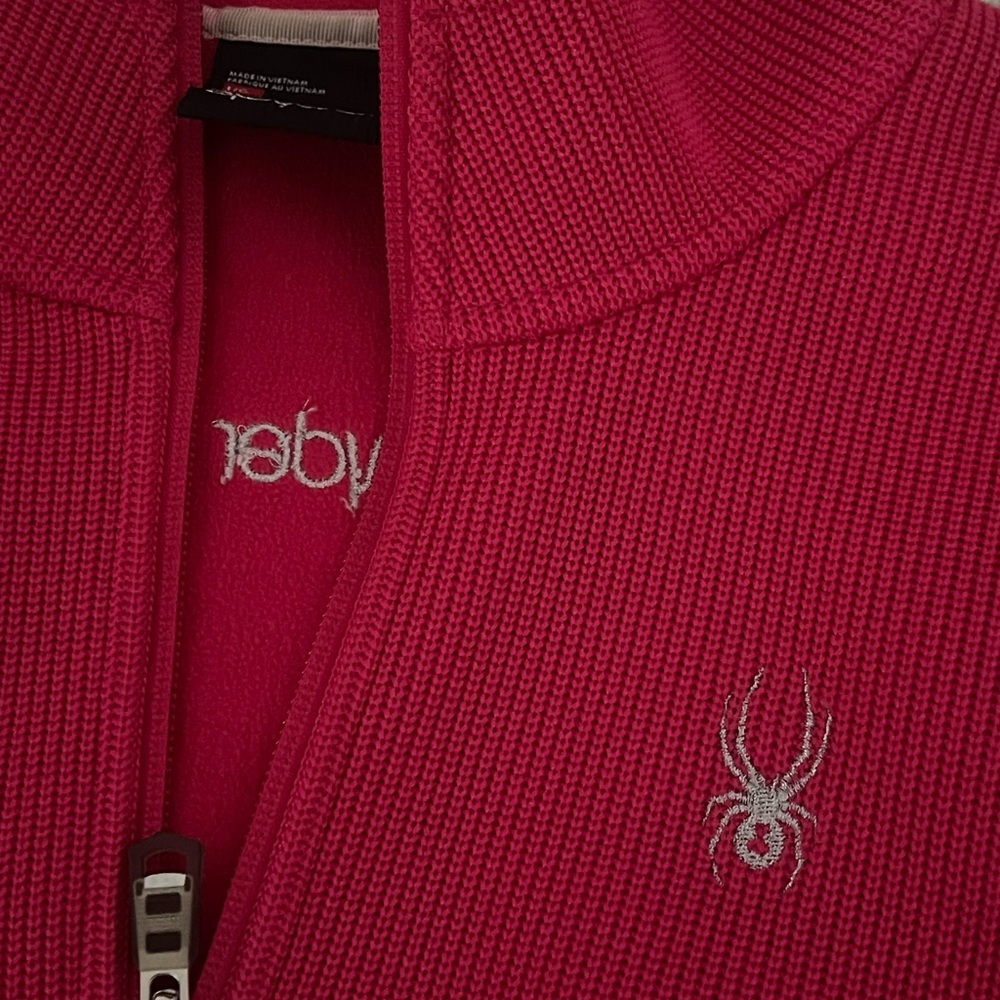 Women’s Spyder full zip jacket size Large. Pink
